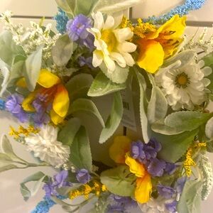 Flower Wreath New beautiful flowers, and greenery